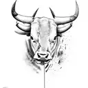 bullfighting. the bull's victory over the bullfighter. the bull put his foot on the defeated enemy. darts in the bull's  tattoo design idea