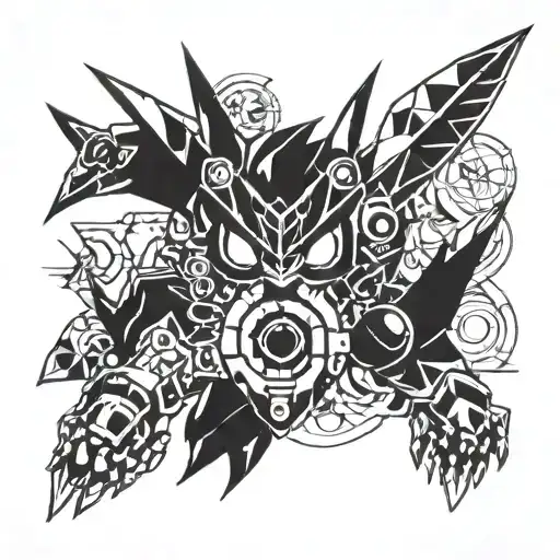 digimon franchise value sign tattoo design idea