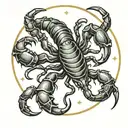 scorpion zodiac sign and moon  tattoo design idea