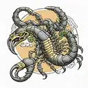 scorpion zodiac sign and moon  tattoo design idea