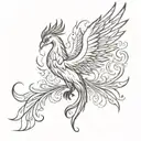 a phoenix rising from flames. The phoenix represents resilience and transformation through adversity, while the flames s tattoo design idea