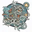 earthquake tattoo design idea