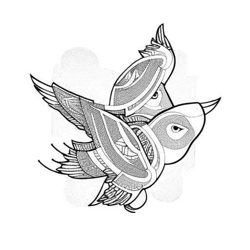 three little birds  tattoo design idea