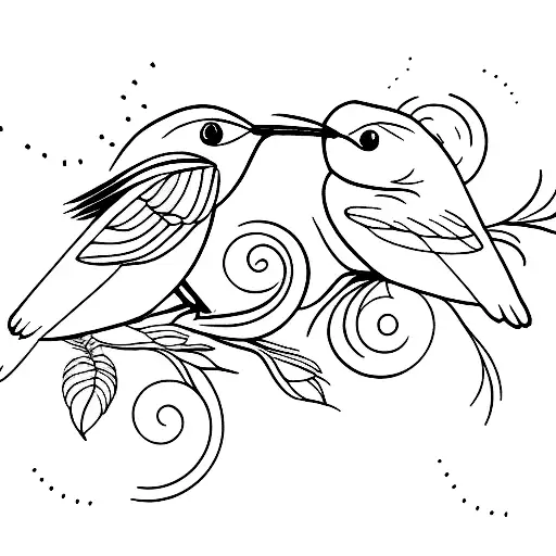 three little humming birds  tattoo design idea