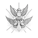 three little humming birds  tattoo design idea