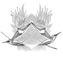 three little humming birds  tattoo design idea