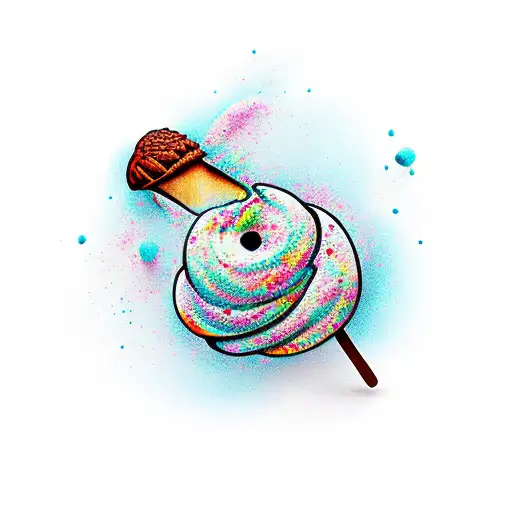 cartoon ice cream tattoo design idea