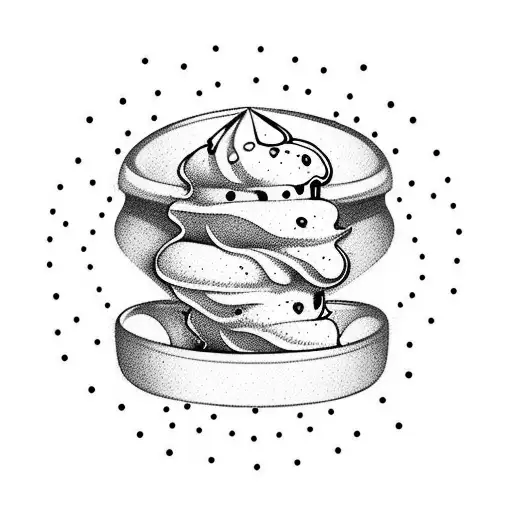 cartoon ice cream walking tattoo design idea