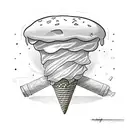 rubber hose style ice cream cone tattoo design idea