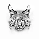 bobcat face tattoo design idea