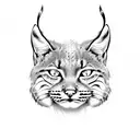 bobcat face tattoo design idea