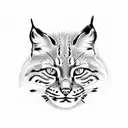 bobcat face tattoo design idea
