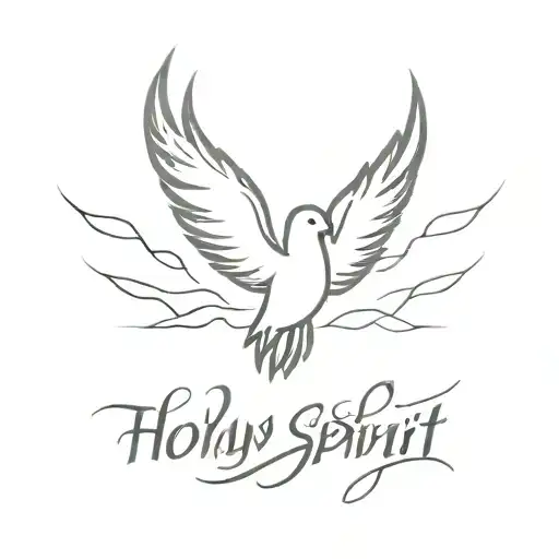 lighter and written Holy Spirit on the flames tattoo design idea