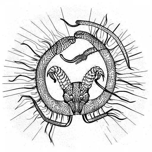scorpions and earth worms tattoo design idea