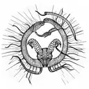 scorpions and earth worms tattoo design idea