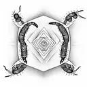 scorpions and earth worms tattoo design idea