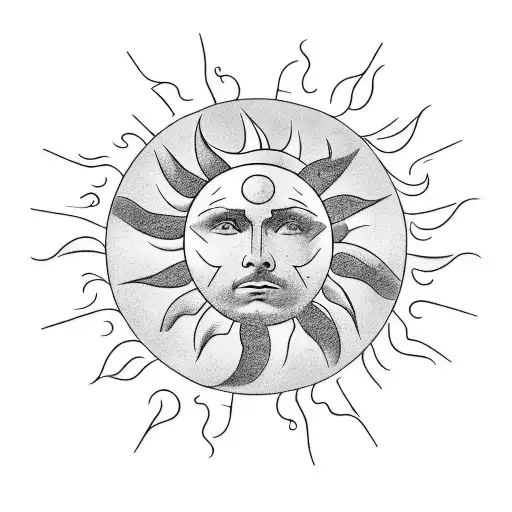 a tattoo that represents the sun that melt Icarus wigs. The sun has to remember Apollo, but at the same time  tattoo design idea