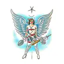 warrior angel  tattoo design idea