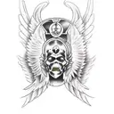 warrior angel  tattoo design idea