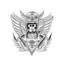 warrior angel  tattoo design idea