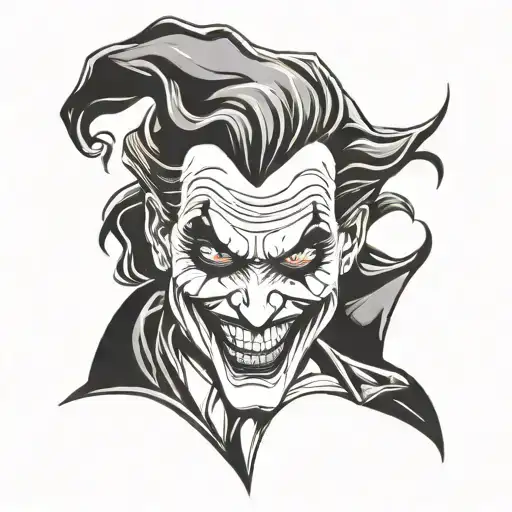 joker stencil tattoo design idea