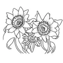 Daffodil and daisy tattoo design idea
