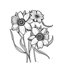 Daffodil and daisy tattoo design idea