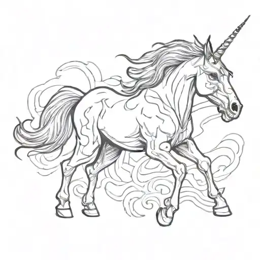 Zombie Unicorn tattoo design idea