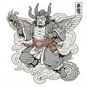 Shinto shrine guardian tattoo design idea