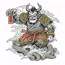 Shinto shrine guardian tattoo design idea