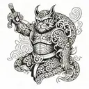 Shinto shrine guardian tattoo design idea