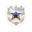 A Texas landscape with a casino building in the foreground and a veteran flag waving above tattoo design idea