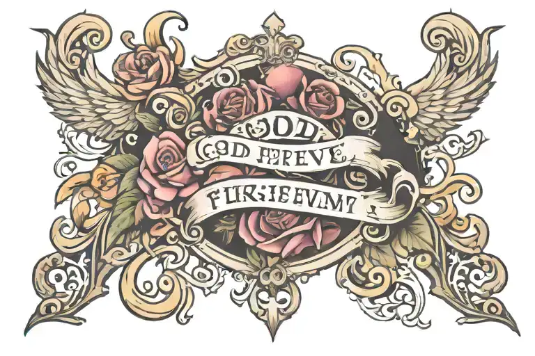 the phrase : god will not forgive my sins tattoo design idea