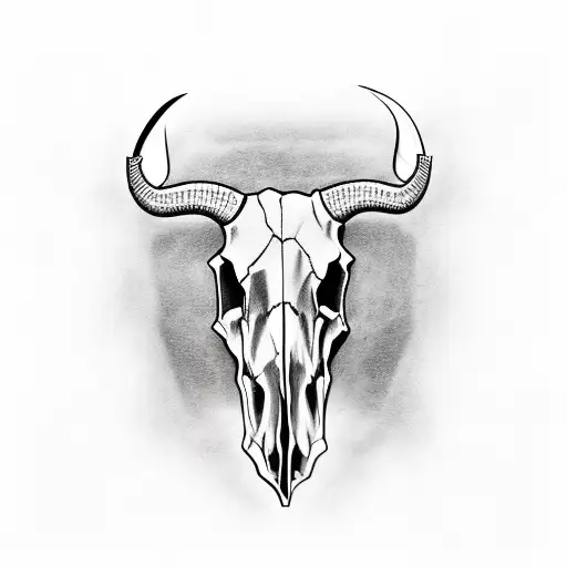 Bull Skull with ohio and texas state outlines for the eyes tattoo design idea