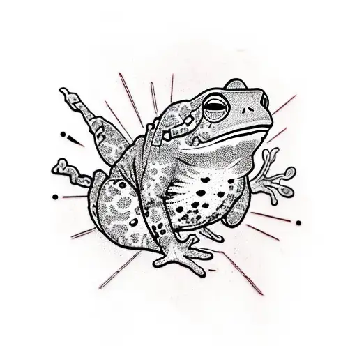 a toad wearing a kimono tattoo design idea