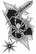 spider and knives tattoo design idea