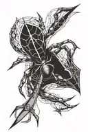 spider and knives tattoo design idea