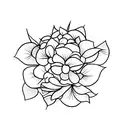hydrangea flower minimalist tattoo design idea