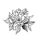 hydrangea flower minimalist tattoo design idea