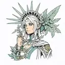 2B from Nier automata as lady liberty tattoo design idea