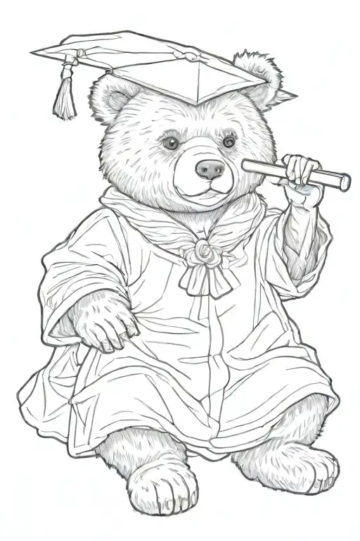 Graduation Bear from Kanye West's tattoo design idea
