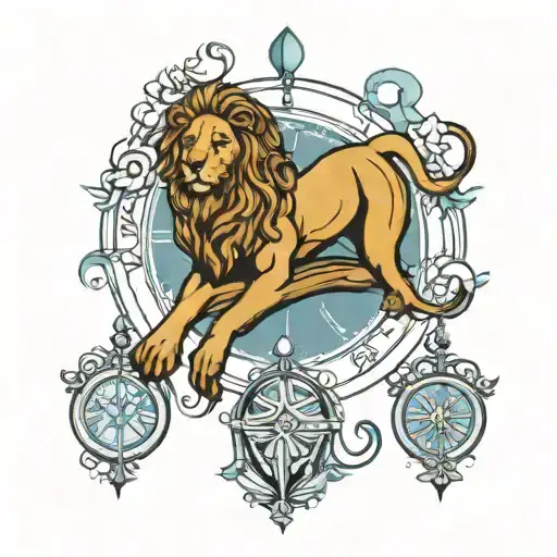 Leo libra tattoo design idea