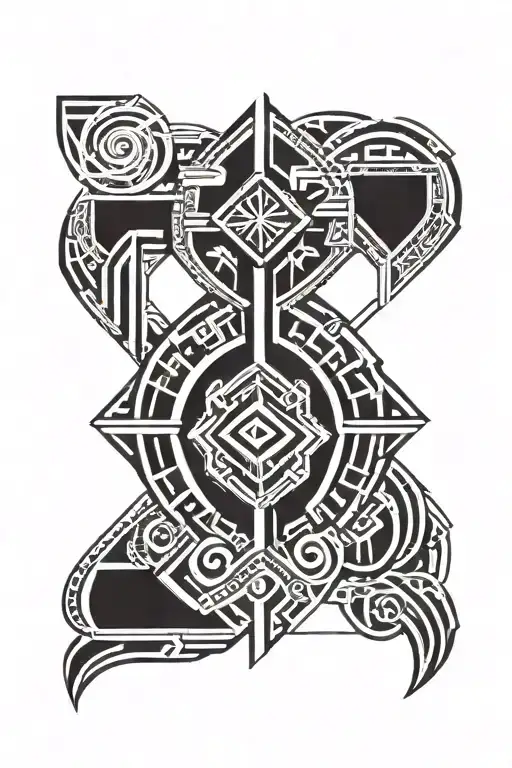 polynesian tattoo line geometrical design featuring forearm tattoo design idea