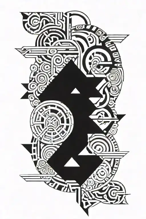 polynesian tattoo line geometrical design featuring tattoo design idea