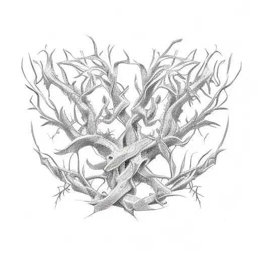  thorn vines, forearm tattoo, white color only, tattoo design idea
