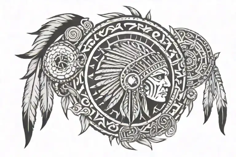 american indian mexican irish Norwegian Family Symbol tattoo design idea