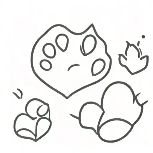 simple  cat paw print tattoo design idea