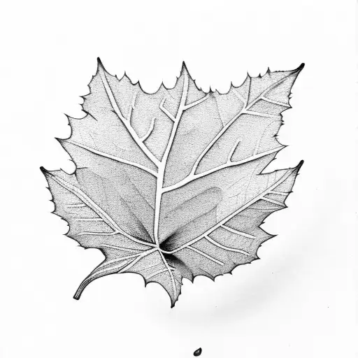 autumn leaf tattoo design idea