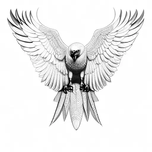 vulture with open wings tattoo design idea
