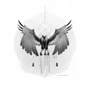 vulture with open wings tattoo design idea